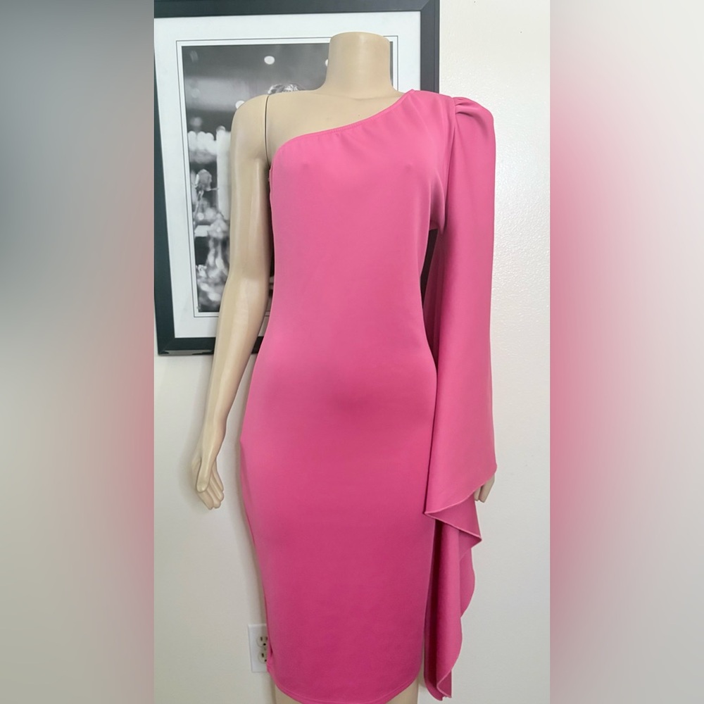 SOLD  Pink One-Shoulder Dress